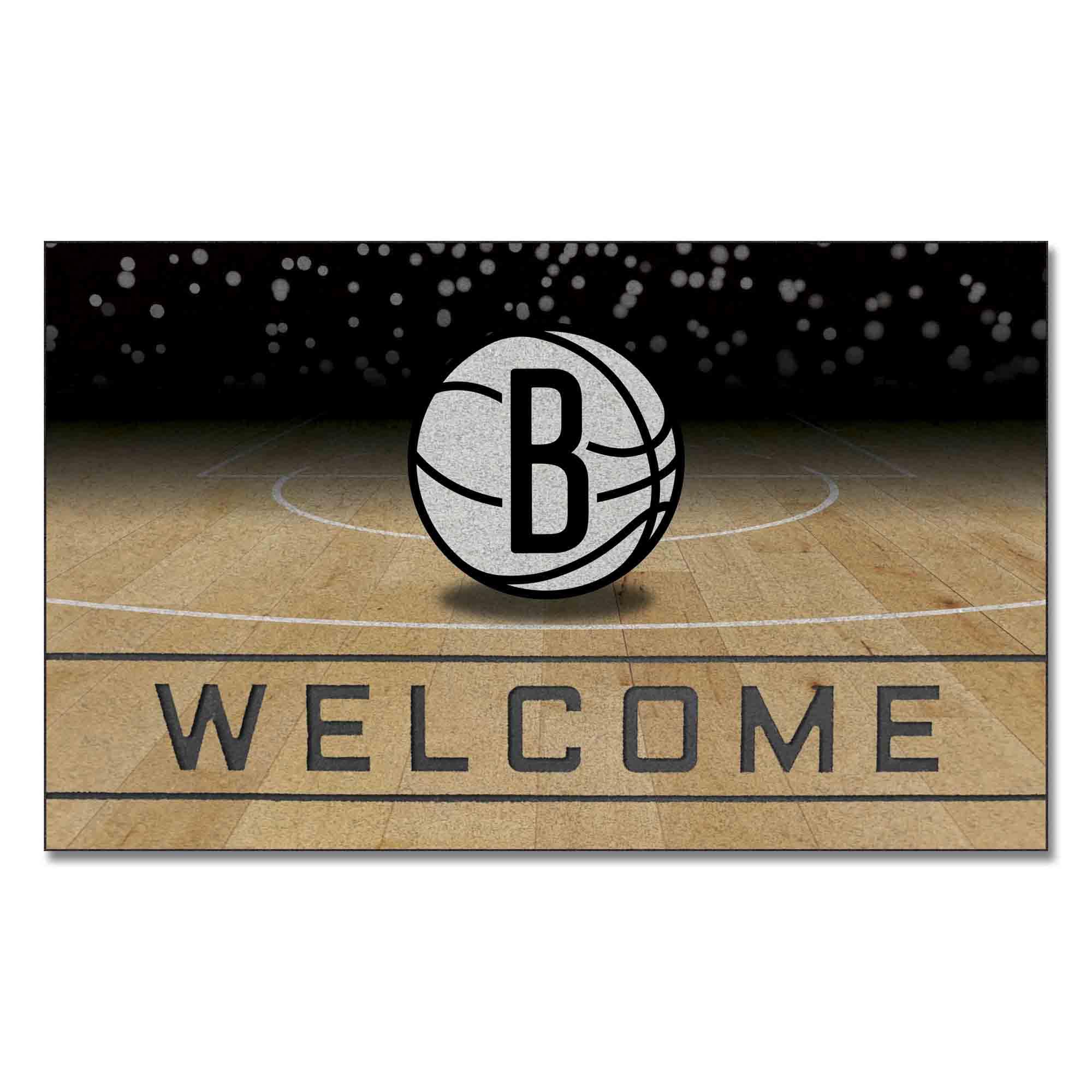 Brooklyn Nets Rubber Door Mat - 18in. x 30in. - Brooklyn Nets