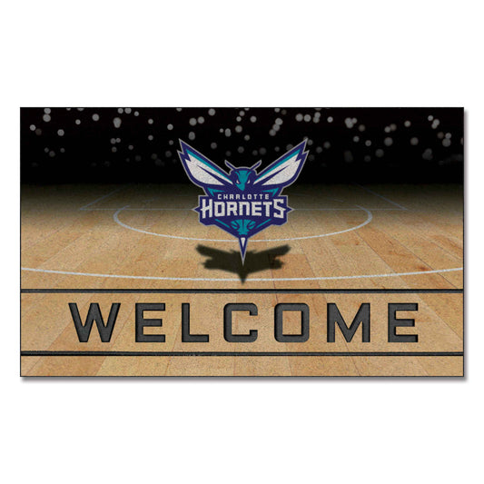 Charlotte Hornets Rubber Door Mat - 18in. x 30in.