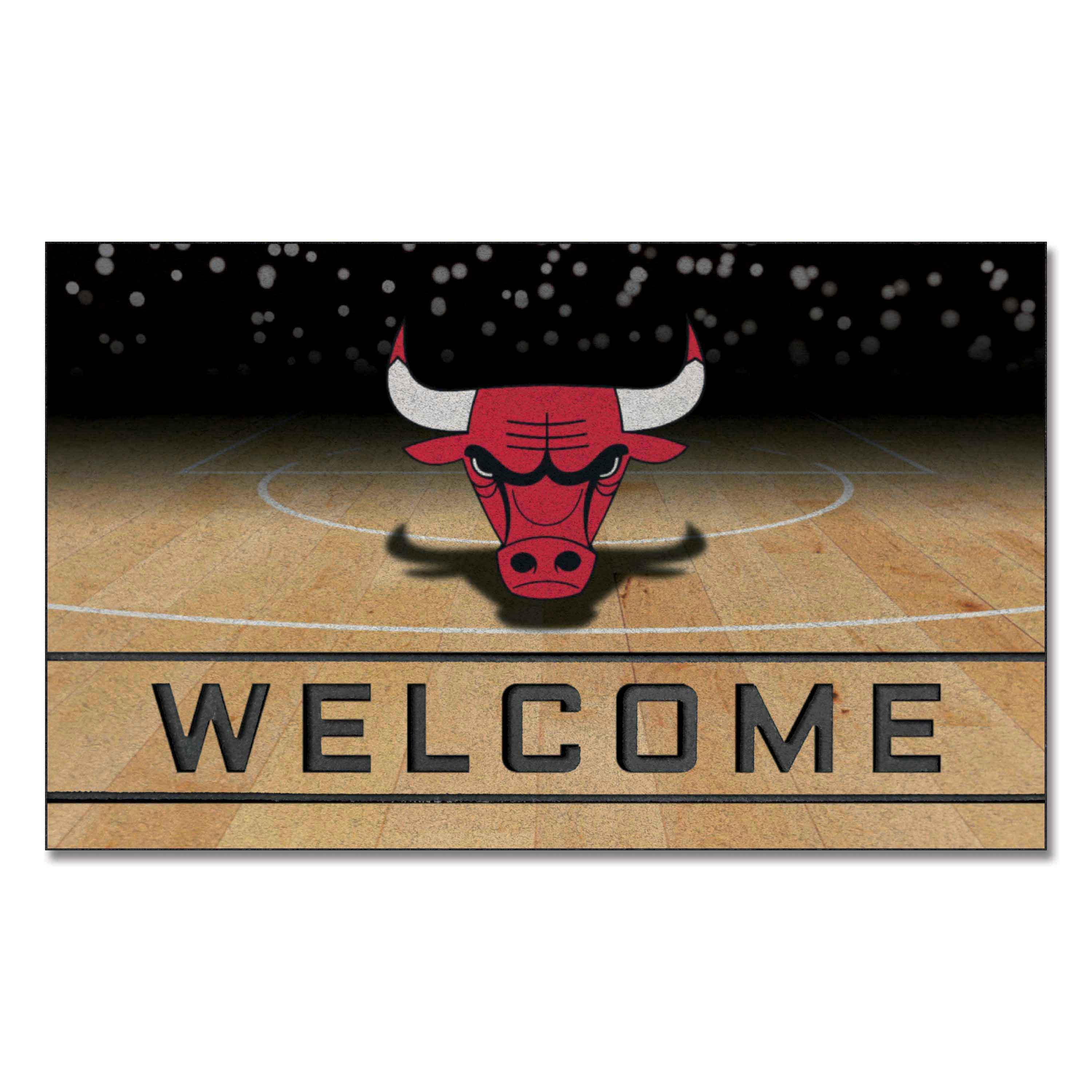 Chicago Bulls Rubber Door Mat - 18in. x 30in. - Chicago Bulls