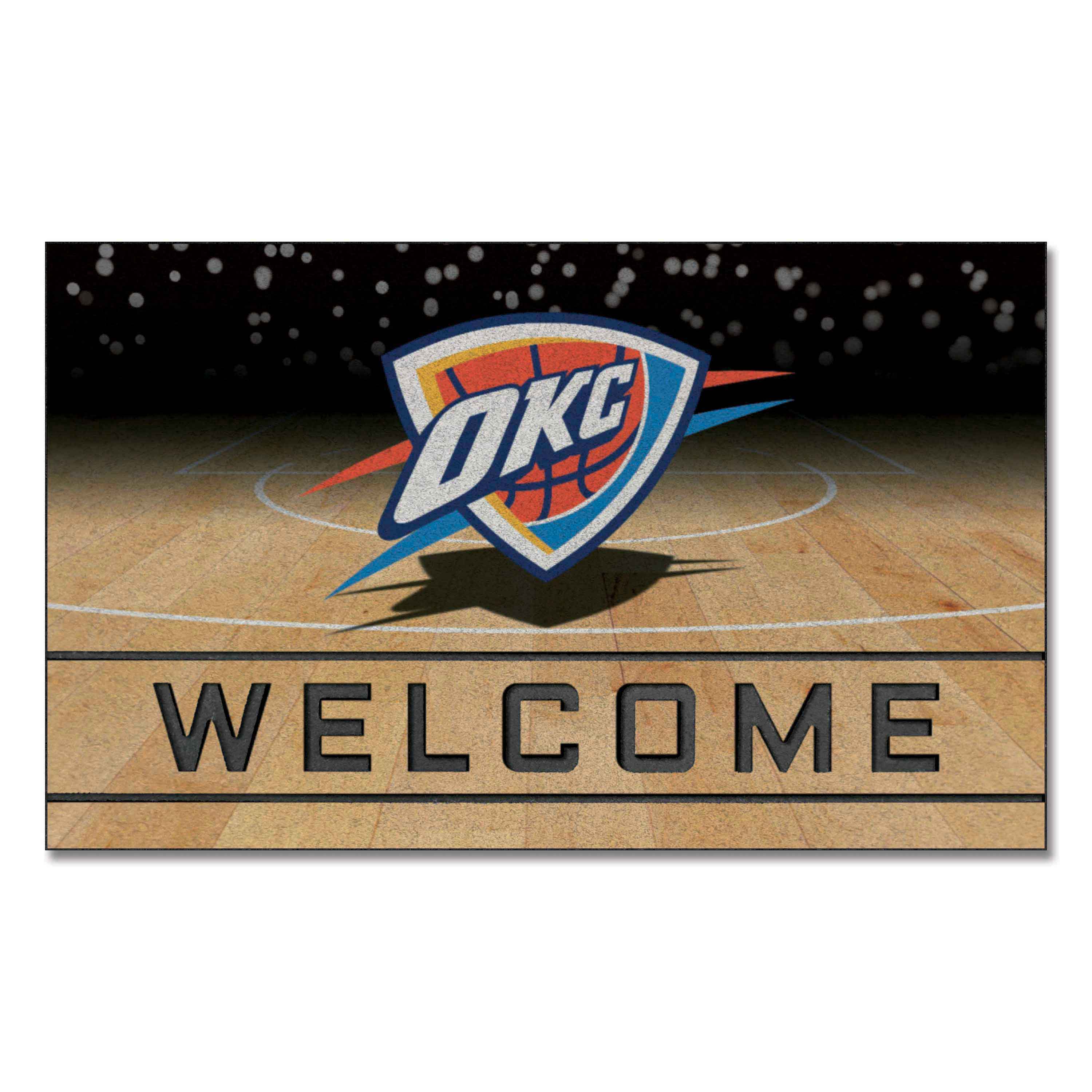 Oklahoma City Thunder Rubber Door Mat - 18in. x 30in.