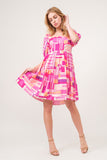 And The Why Color Block Puff Sleeve Dress - Flyclothing LLC