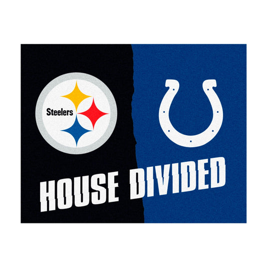 NFL House Divided - Steelers / Colts House Divided Rug - 34 in. x 42.5 in. - NFL House Divided - Steelers / Colts