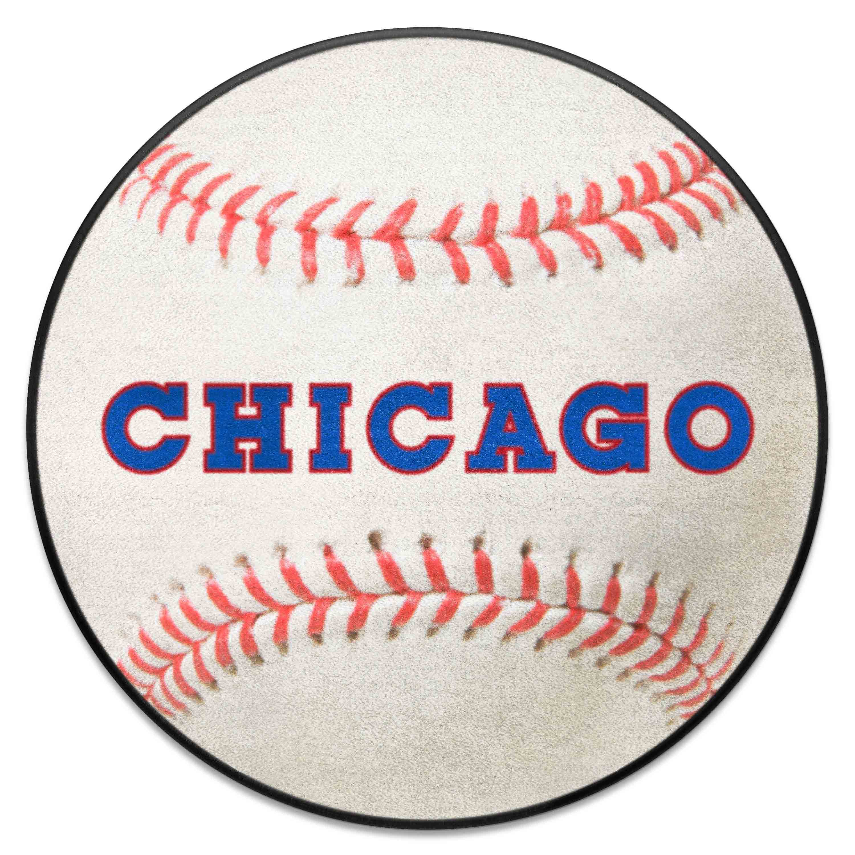 Chicago Cubs Baseball Rug - 27in. Diameter1990 - Chicago Cubs