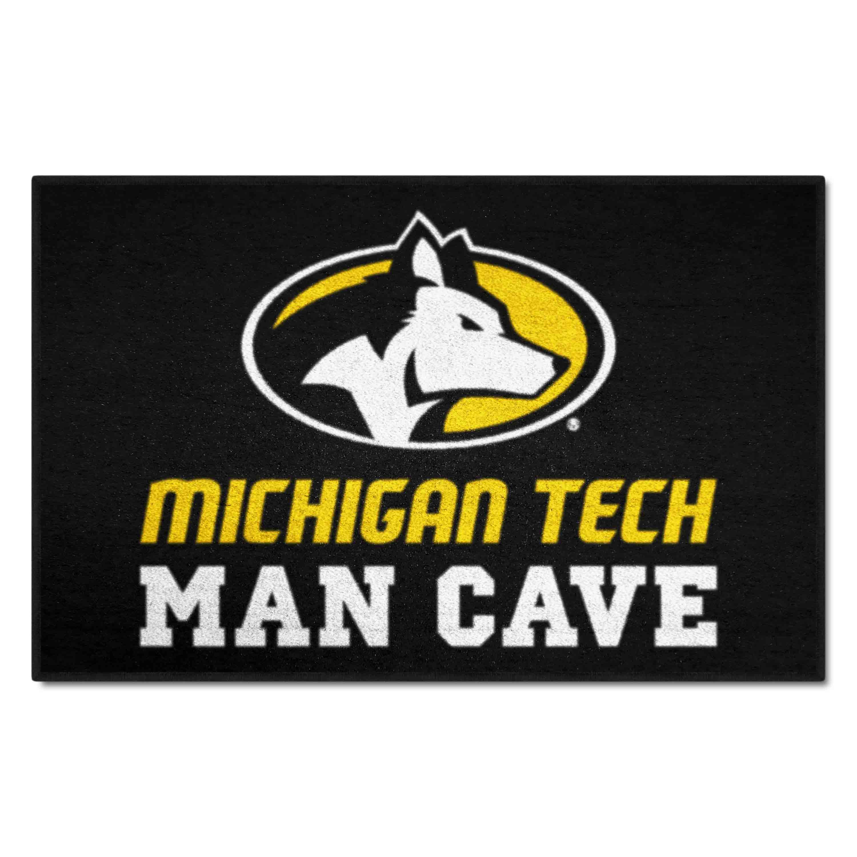 Michigan Tech Huskies Man Cave Starter Mat Accent Rug - 19in. x 30in.