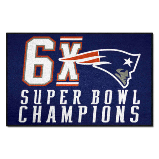 New England Patriots "6X Super Bowl Champions" Starter Mat - 19in. X 30in. - New England Patriots