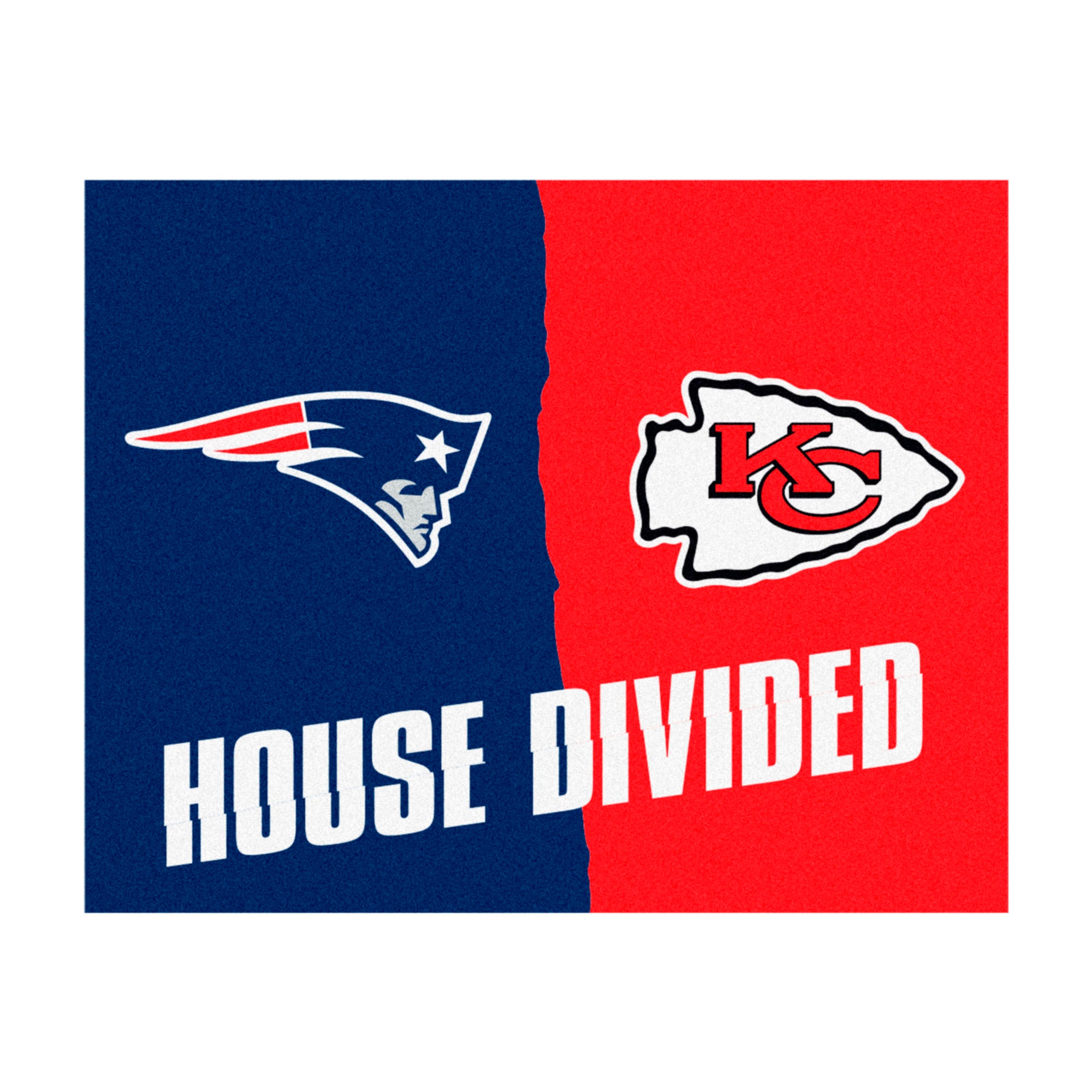 NFL House Divided - Patriots / chiefs House Divided Rug - 34 in. x 42.5 in.