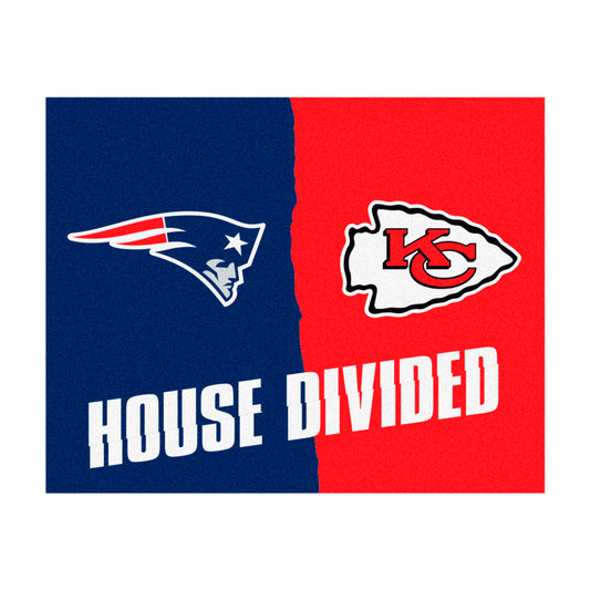 NFL House Divided - Patriots / chiefs House Divided Rug - 34 in. x 42.5 in.