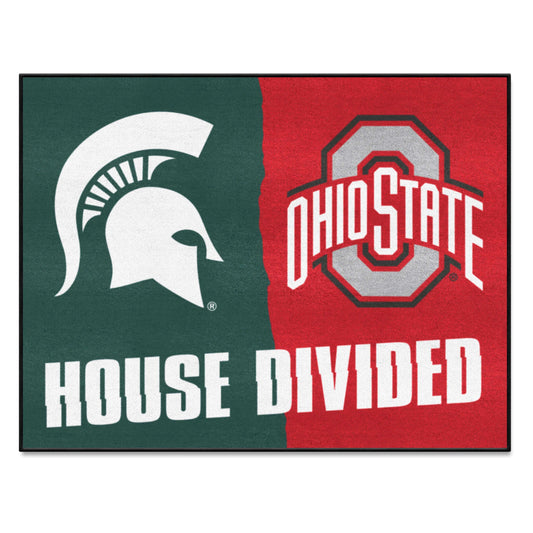 House Divided - Michigan State / Ohio State House Divided House Divided Rug - 34 in. x 42.5 in. - House Divided - Michigan State / Ohio State