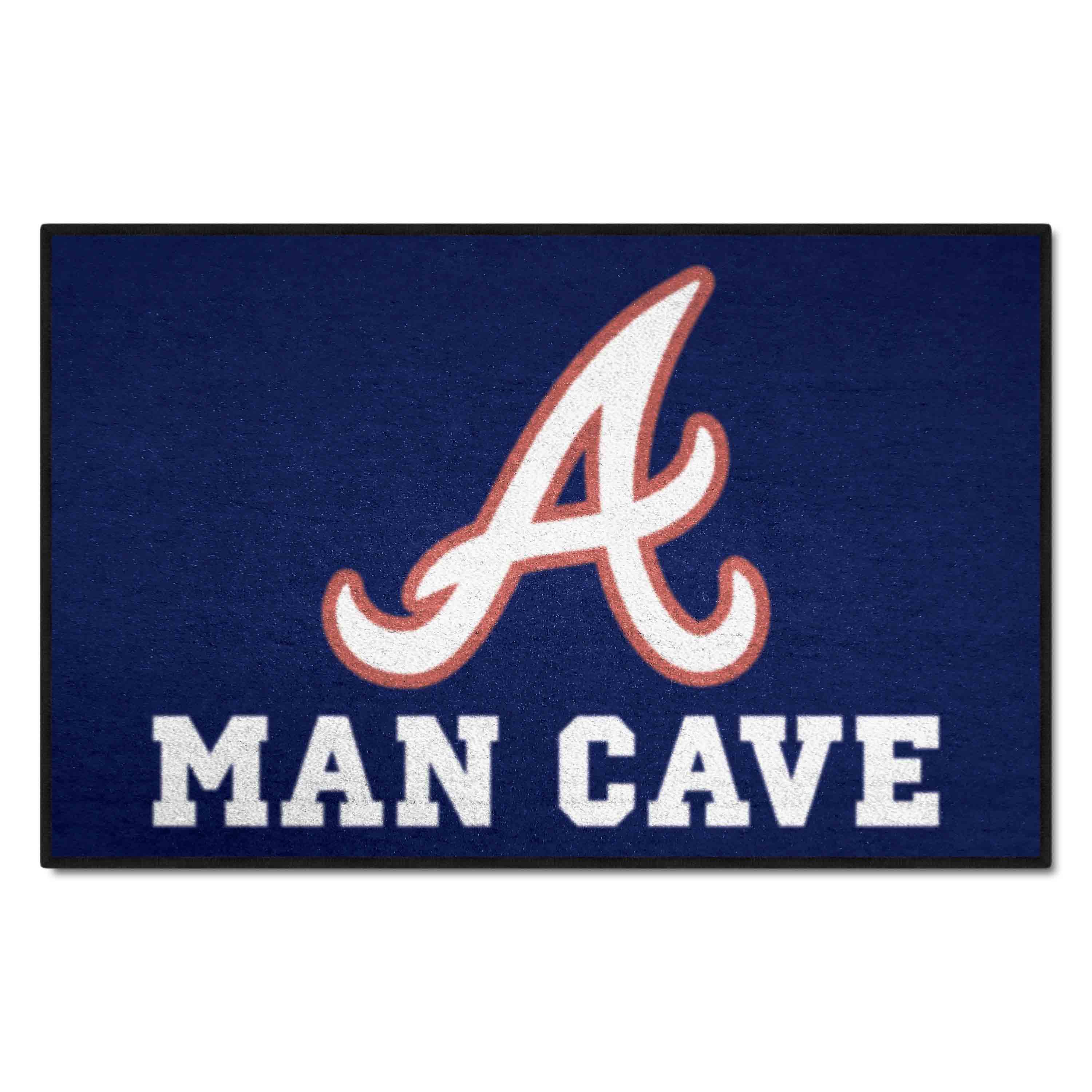 Atlanta Braves Man Cave Starter Mat Accent Rug - 19in. x 30in. - Atlanta Braves