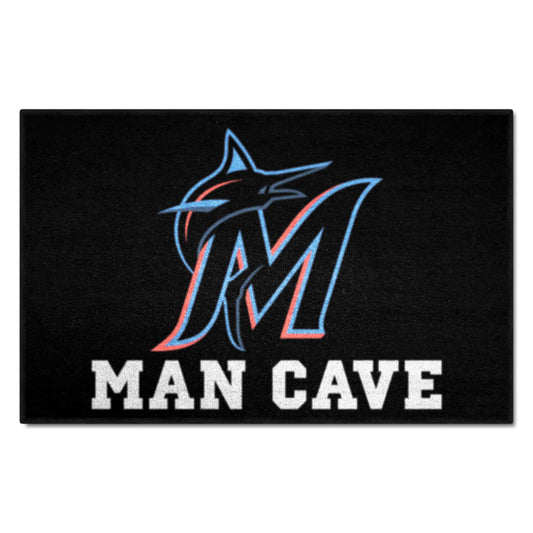 Miami Marlins Man Cave Starter Mat Accent Rug - 19in. x 30in.