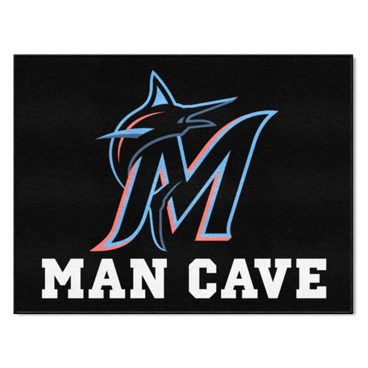 Miami Marlins Man Cave All-Star Rug - 34 in. x 42.5 in.