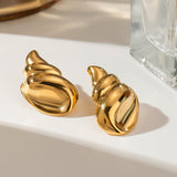 18K Gold-Plated Conch Earrings - Trendsi