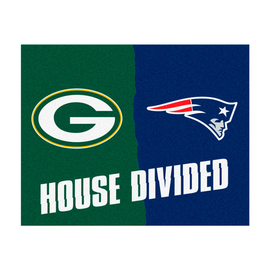 NFL House Divided - Packers / Patriots House Divided Rug - 34 in. x 42.5 in. - NFL House Divided - Packers / Patriots