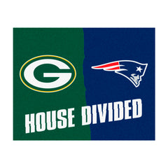 NFL House Divided - Packers / Patriots House Divided Rug - 34 in. x 42.5 in.