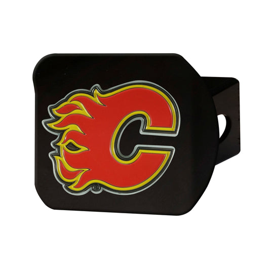 Calgary Flames Black Metal Hitch Cover - 3D Color Emblem