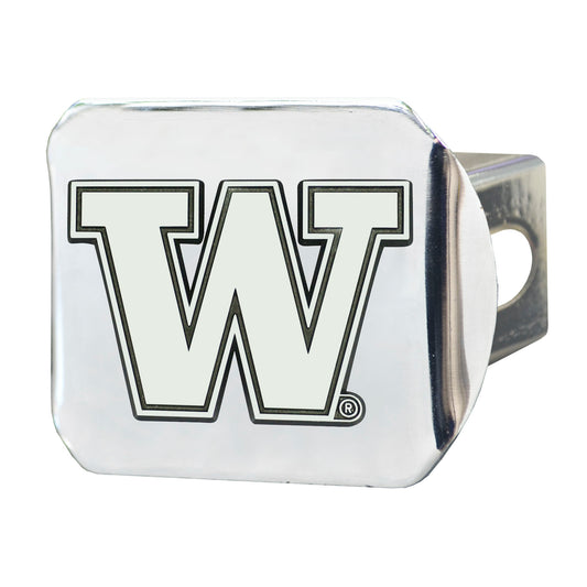 Washington Huskies Chrome Metal Hitch Cover with Chrome Metal 3D Emblem