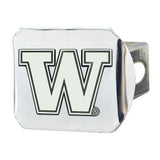 Washington Huskies Chrome Metal Hitch Cover with Chrome Metal 3D Emblem