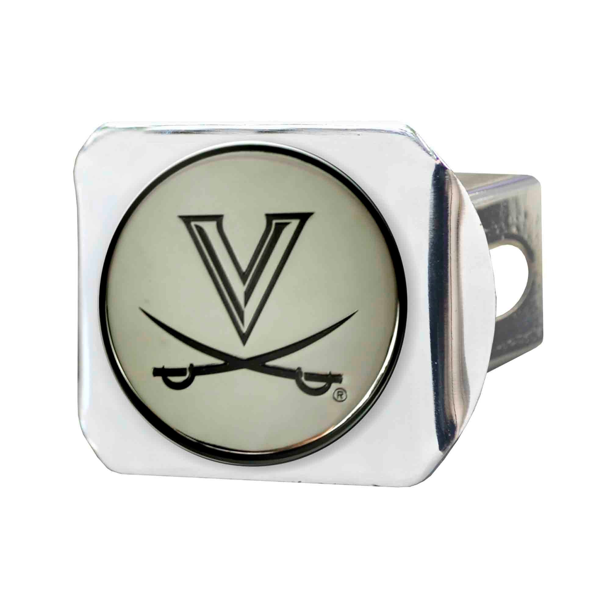 Virginia Cavaliers Chrome Metal Hitch Cover with Chrome Metal 3D Emblem