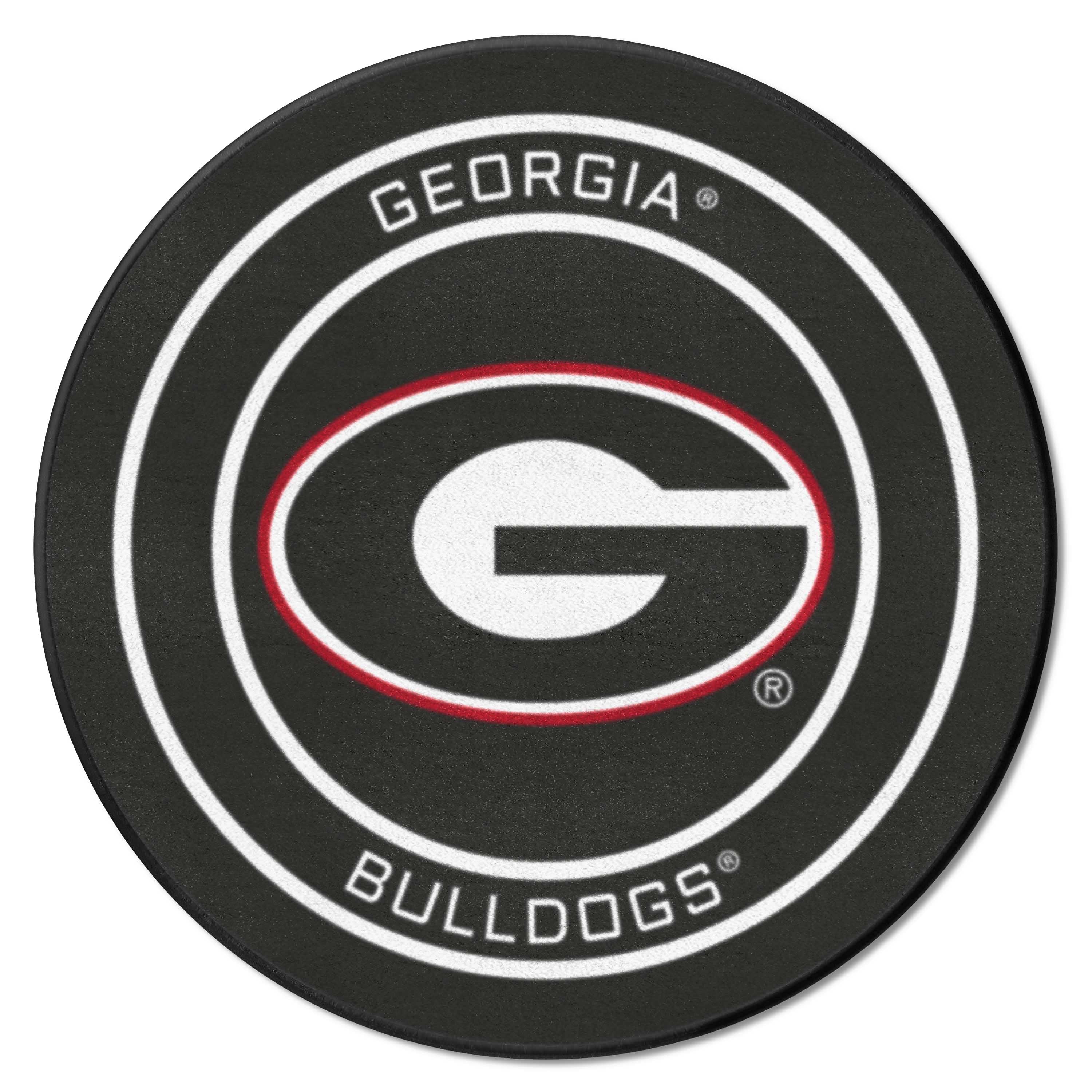 Georgia Bulldogs Hockey Puck Rug - 27in. Diameter