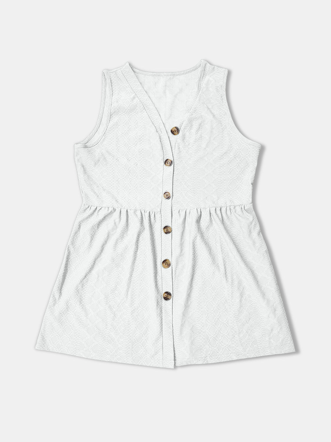 Button Up V-Neck Tank Trendsi