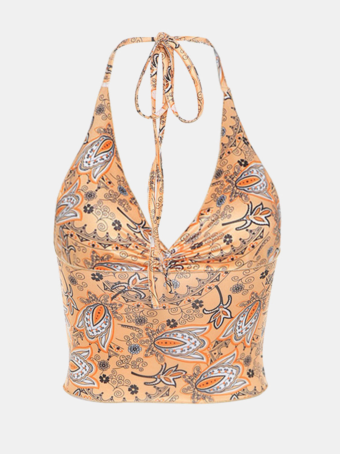 Printed Halter Neck Cami - Flyclothing LLC