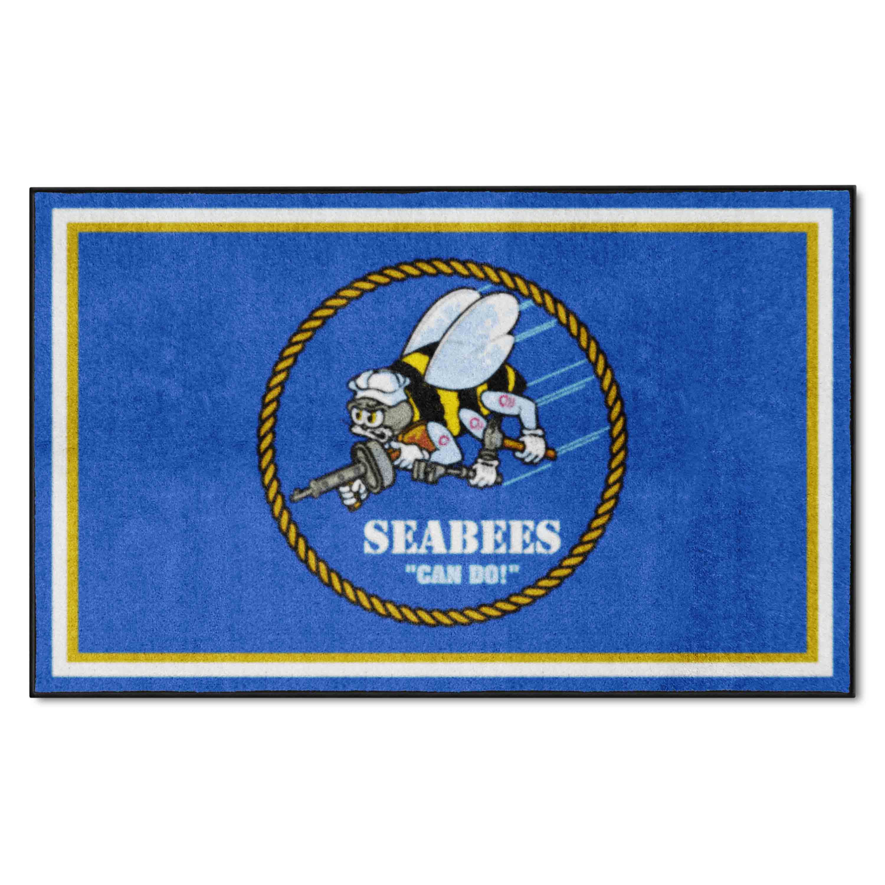 U.S. Navy - SEABEES 4ft. x 6ft. Plush Area Rug