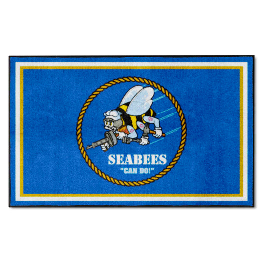 U.S. Navy - SEABEES 4ft. x 6ft. Plush Area Rug