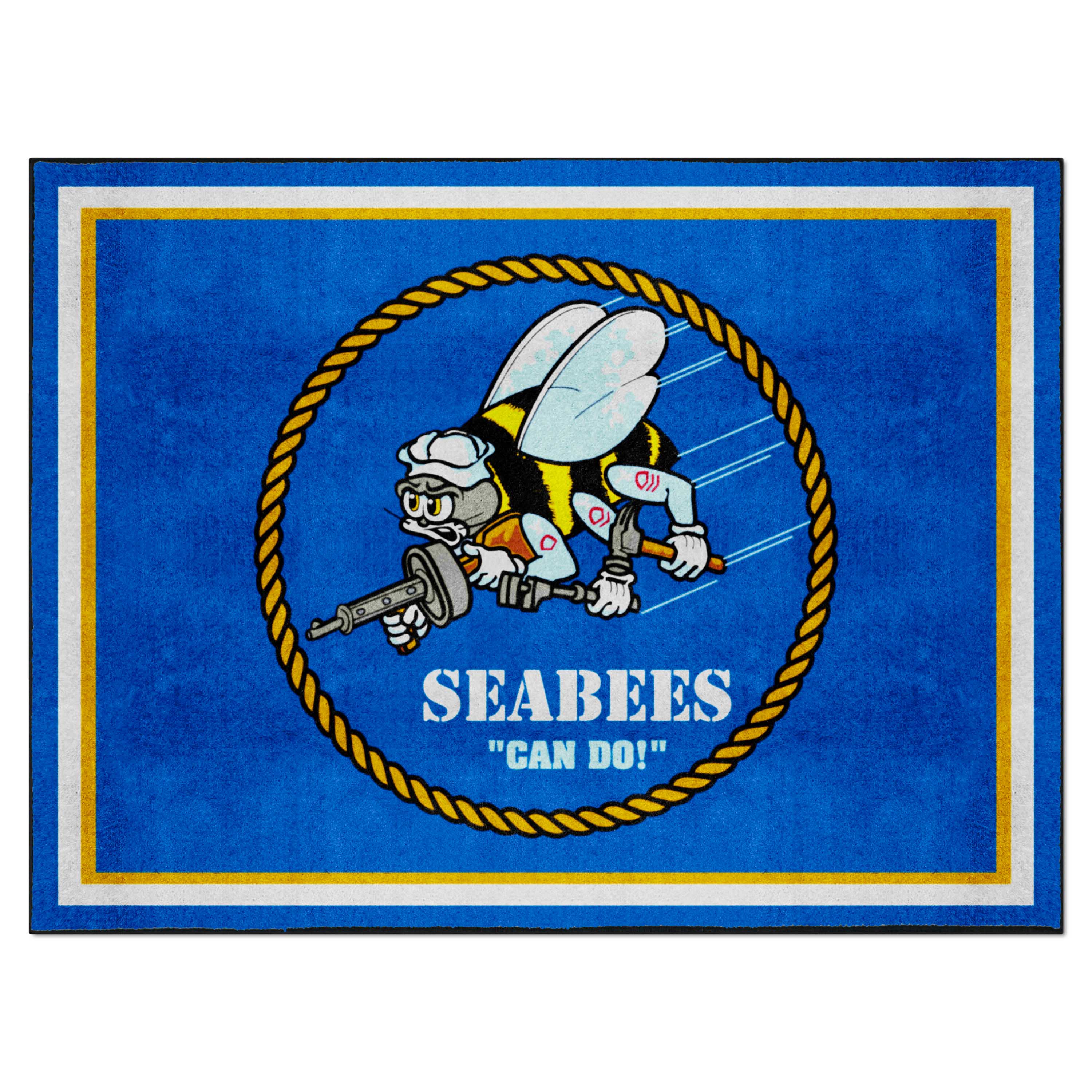 U.S. Navy - SEABEES 8ft. x 10 ft. Plush Area Rug