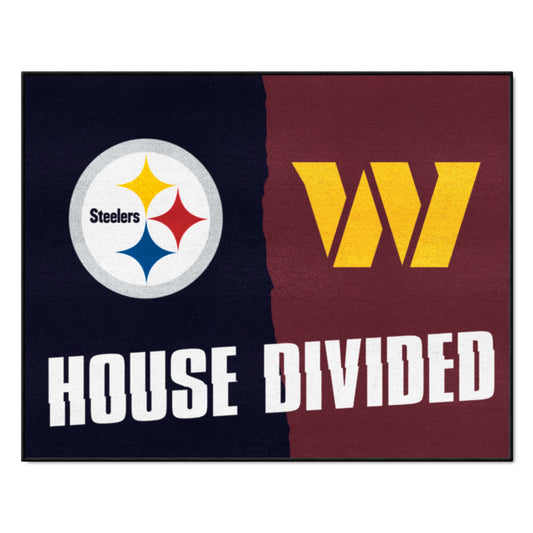 NFL House Divided - Steelers / Football Team House Divided Rug - 34 in. x 42.5 in. - NFL House Divided - Steelers / Commanders