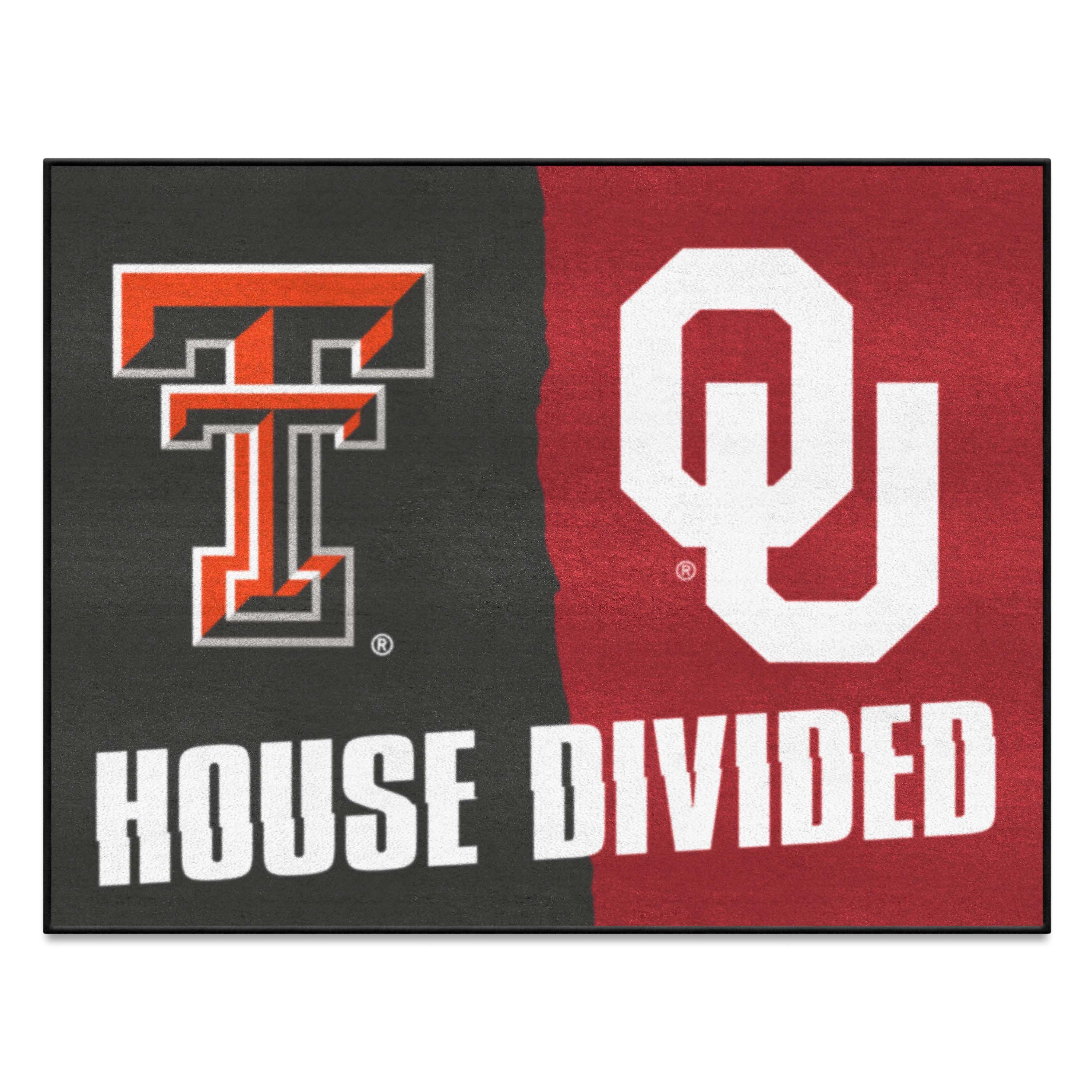 House Divided - Texas Tech / Oklahoma House Divided House Divided Rug - 34 in. x 42.5 in. - House Divided - Texas Tech / Oklahoma