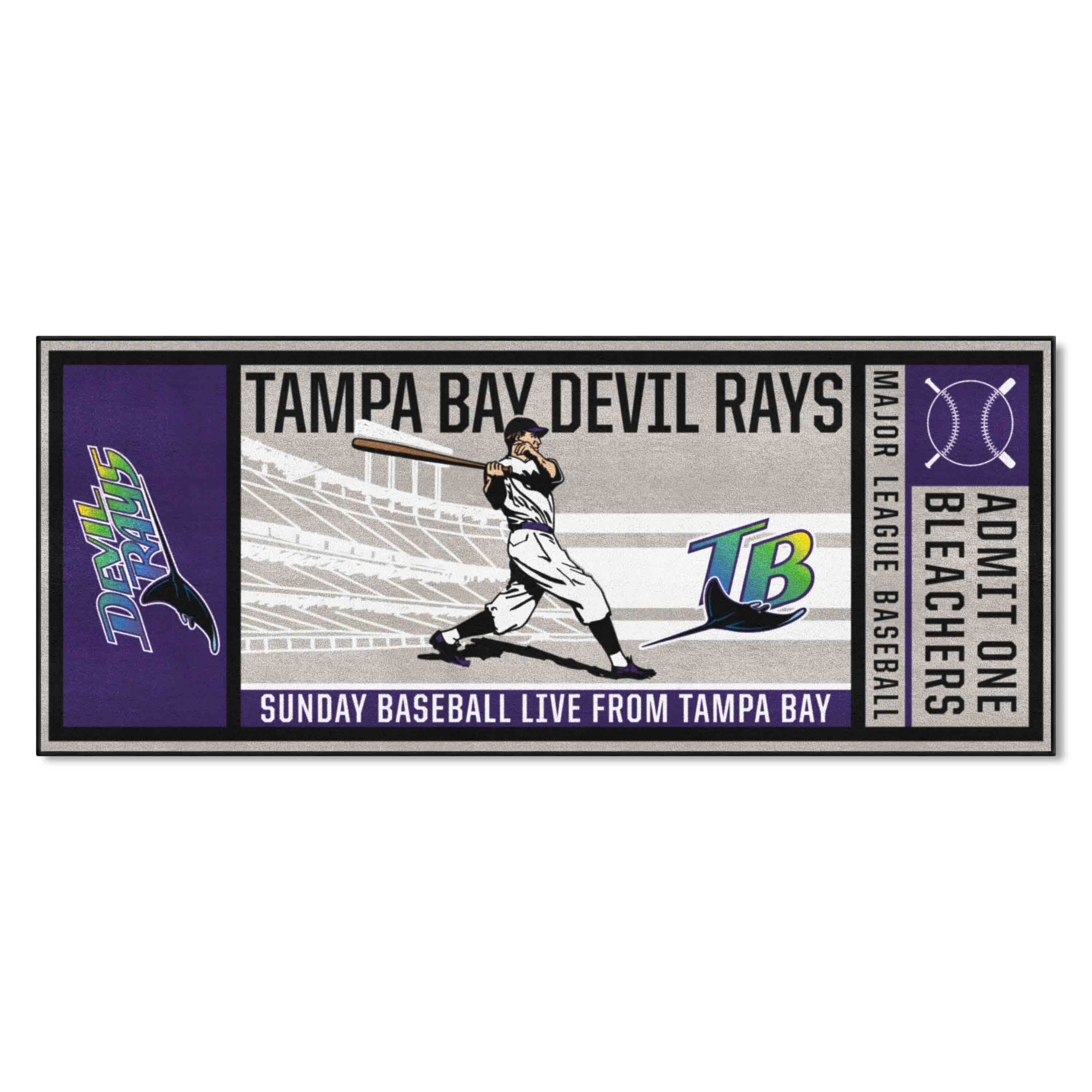 Tampa Bay Devil Rays Ticket Runner Rug - 30in. x 72in.