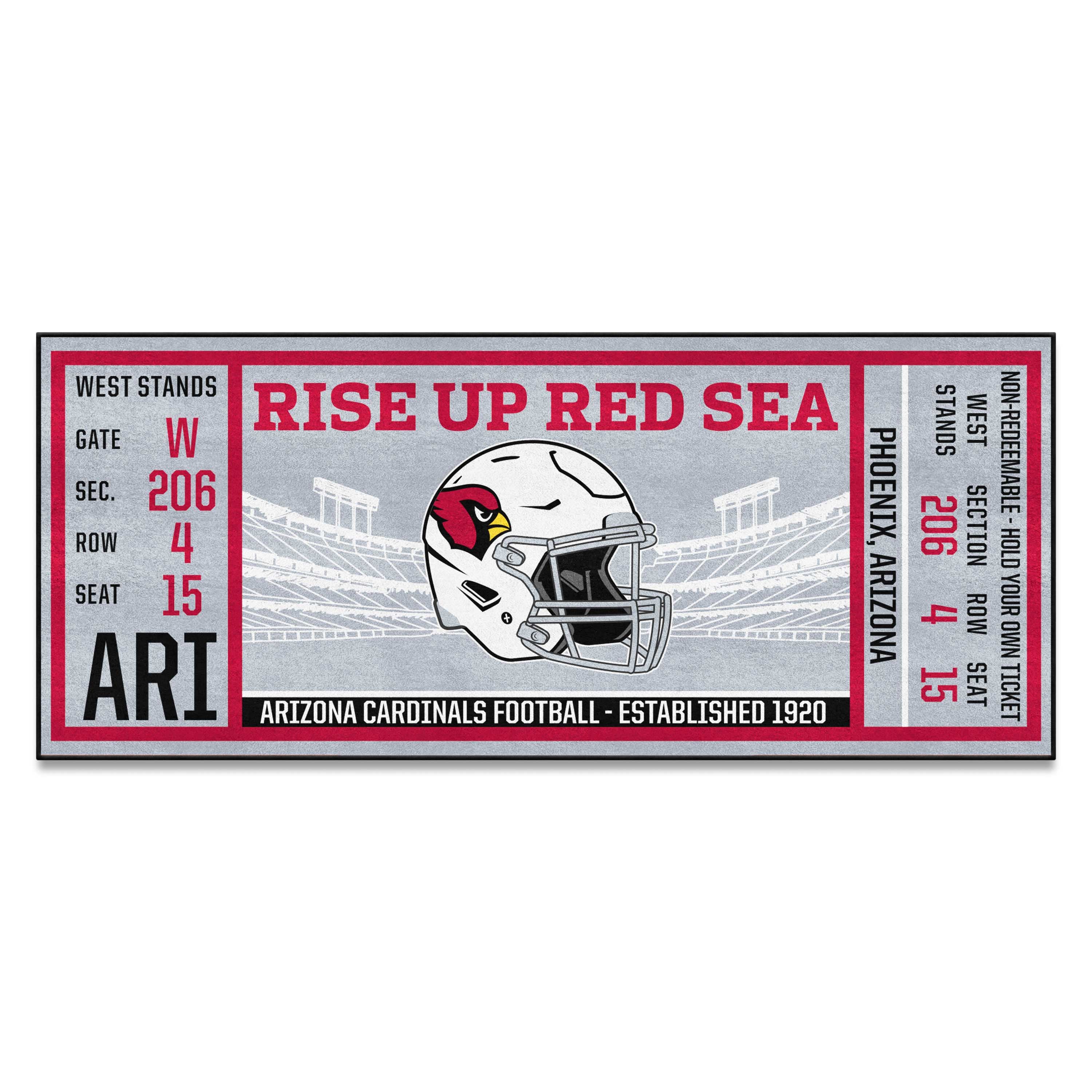 Arizona Cardinals Ticket Runner Rug - 30in. x 72in.