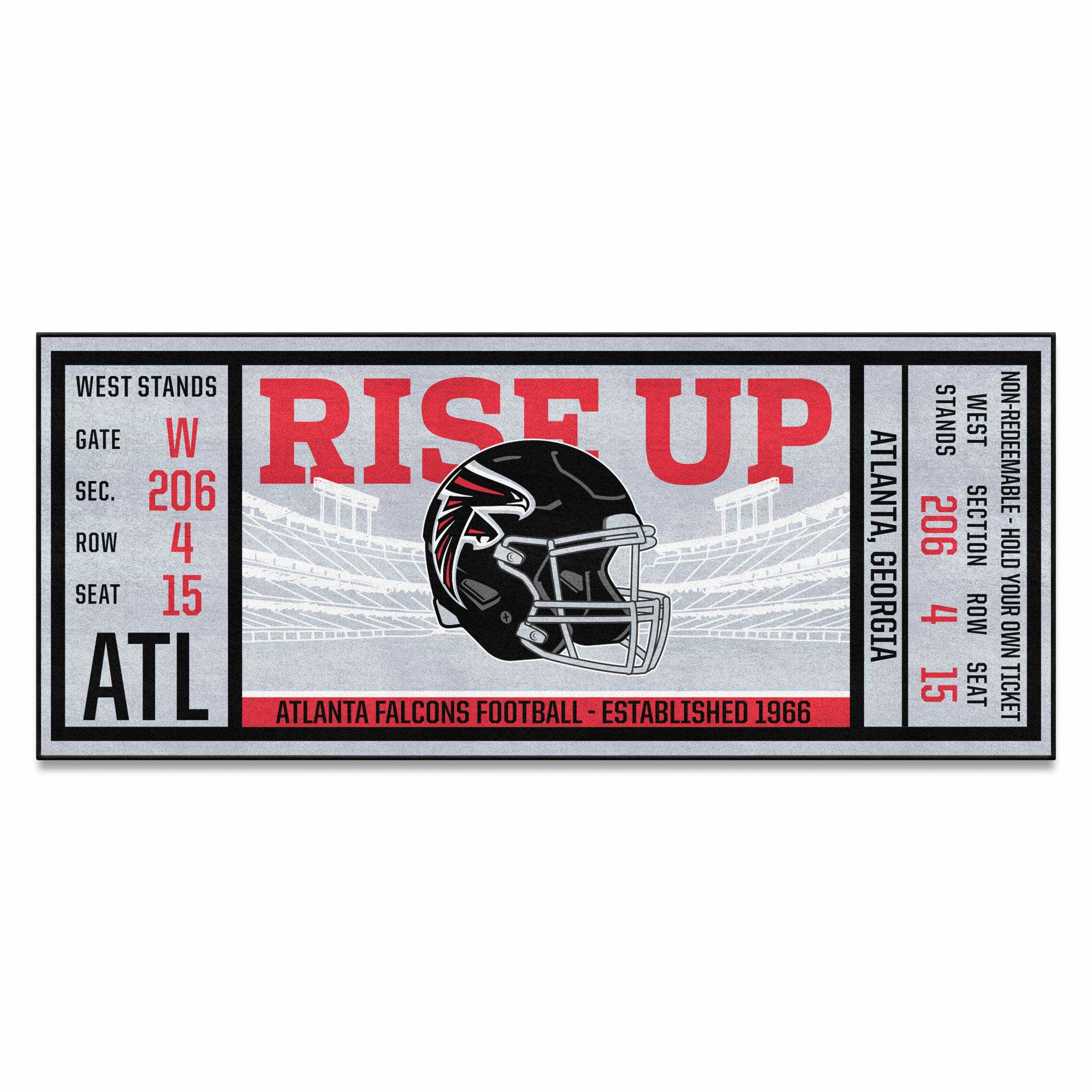 Atlanta Falcons Ticket Runner Rug - 30in. x 72in. - Atlanta Falcons