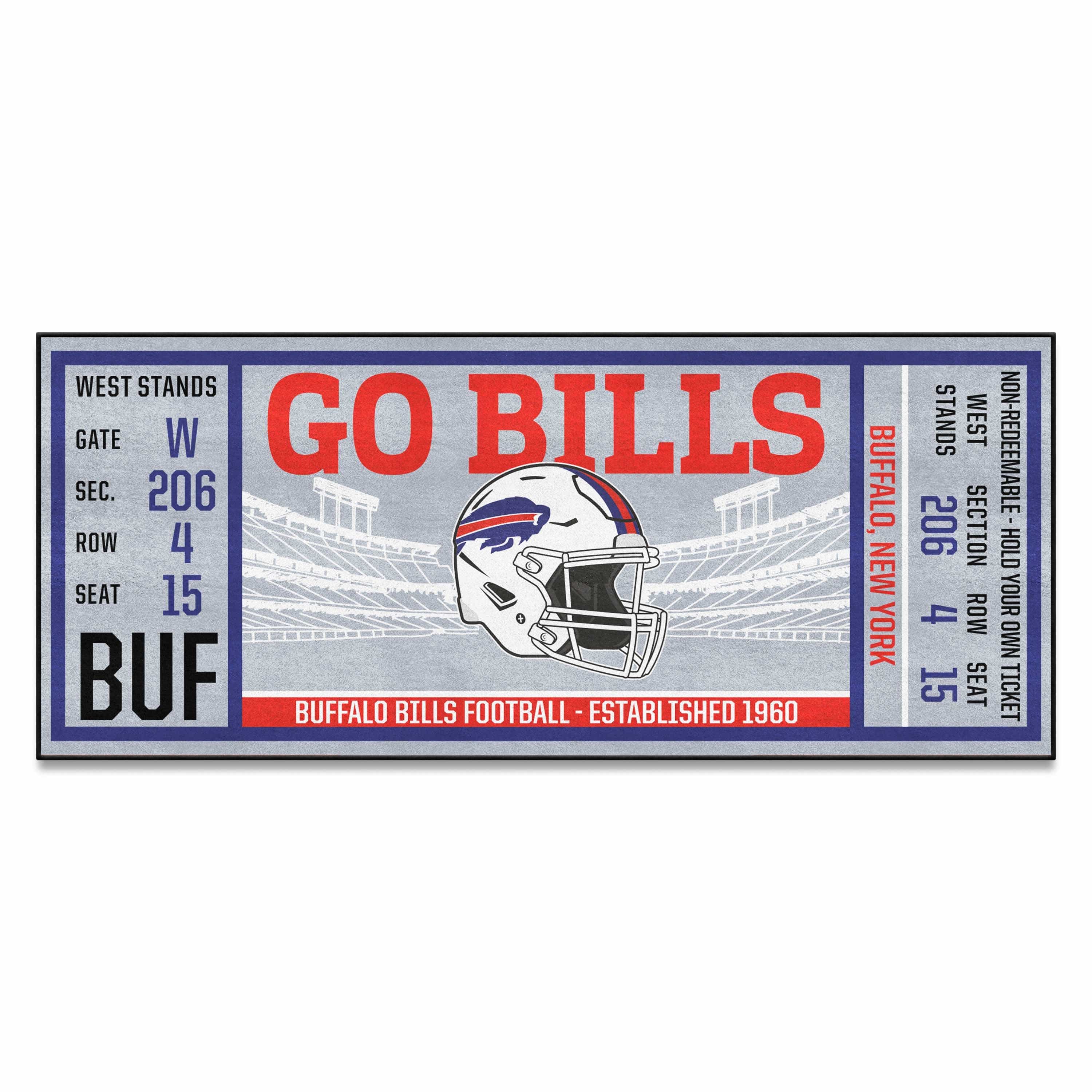 Buffalo Bills Ticket Runner Rug - 30in. x 72in. - Buffalo Bills