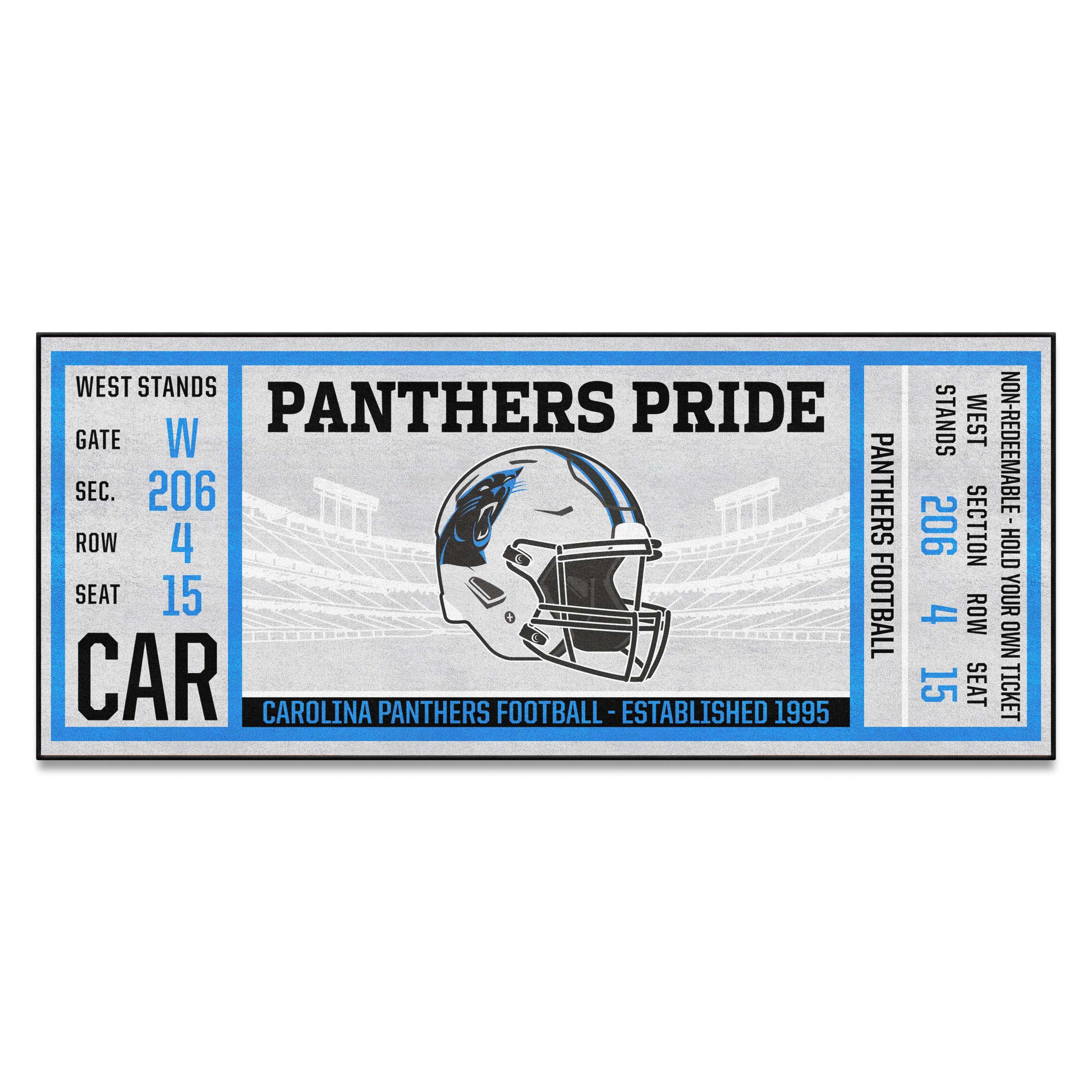 Carolina Panthers Ticket Runner Rug - 30in. x 72in. - Carolina Panthers