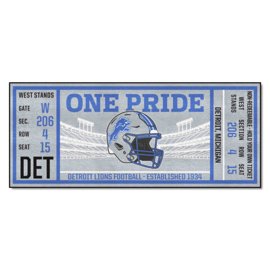 Detroit Lions Ticket Runner Rug - 30in. x 72in.