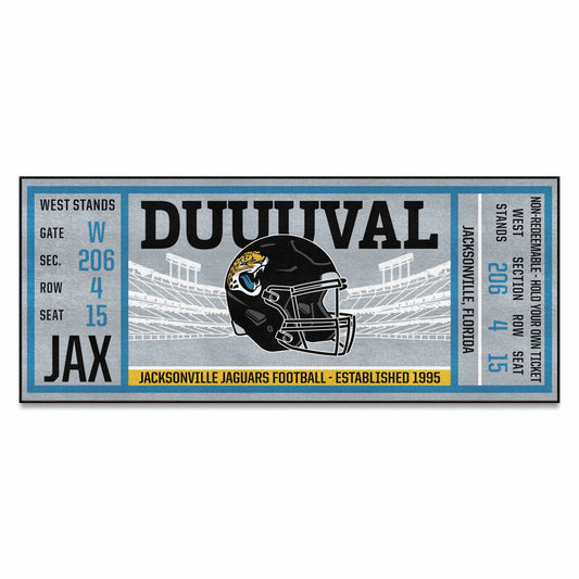 Jacksonville Jaguars Ticket Runner Rug - 30in. x 72in. - Jacksonville Jaguars