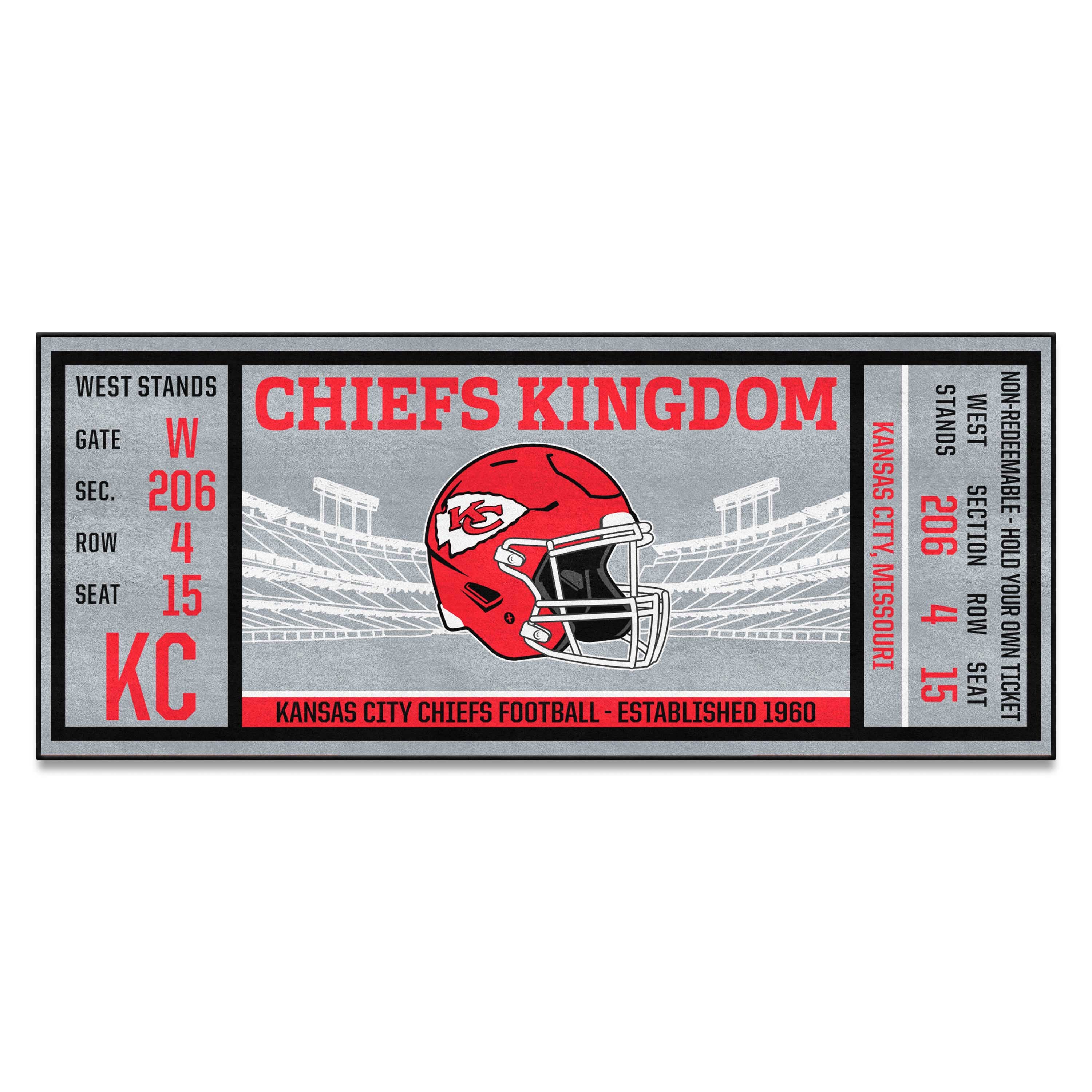 Kansas City Chiefs Ticket Runner Rug - 30in. x 72in.