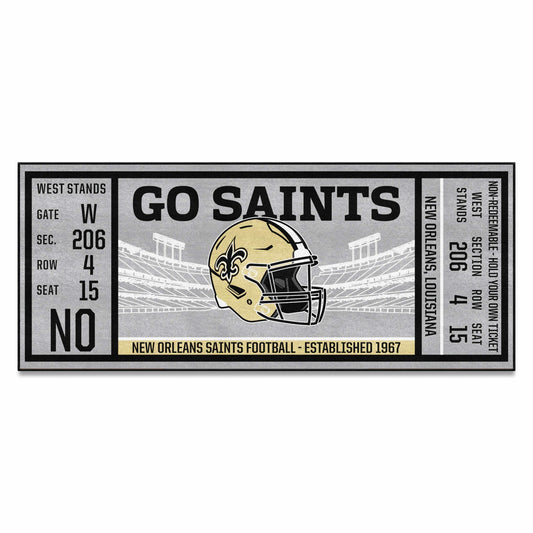 New Orleans Saints Ticket Runner Rug - 30in. x 72in. - New Orleans Saints