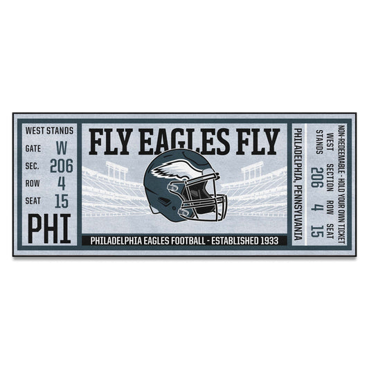 Philadelphia Eagles Ticket Runner Rug - 30in. x 72in.