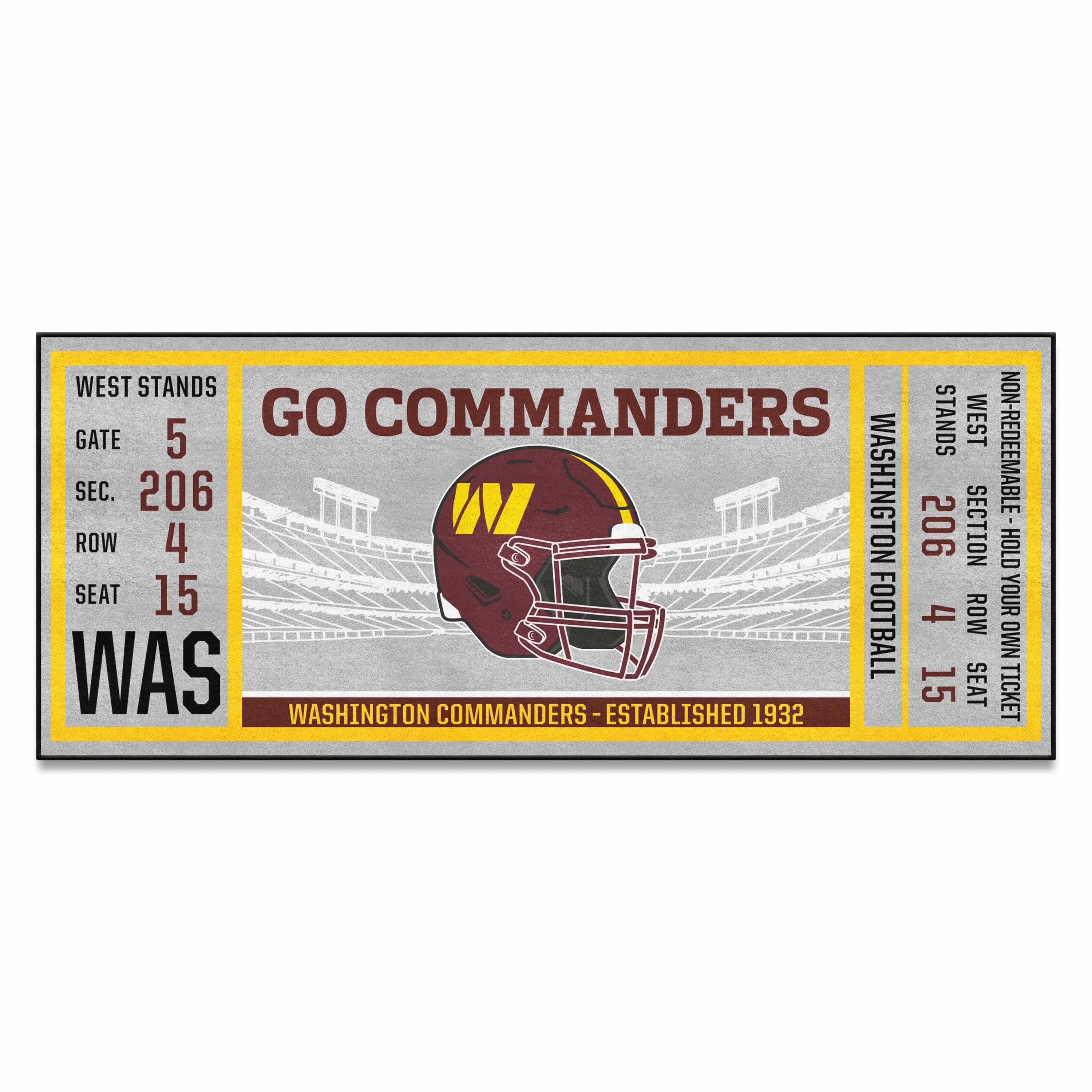 Washington Commanders Ticket Runner Rug - 30in. x 72in.