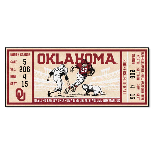 Oklahoma Sooners Ticket Runner Rug - 30in. x 72in.