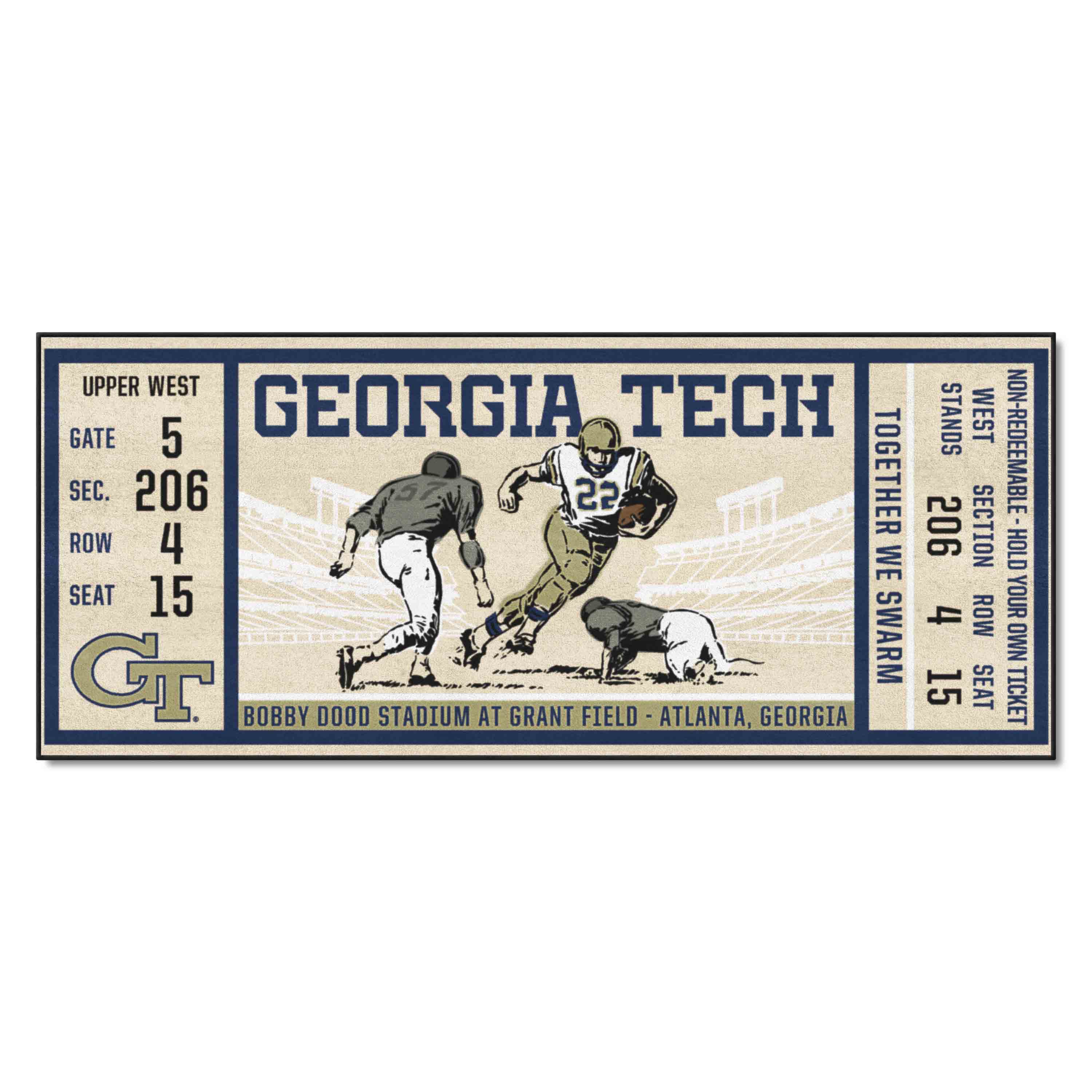 Georgia Tech Yellow Jackets Ticket Runner Rug - 30in. x 72in.