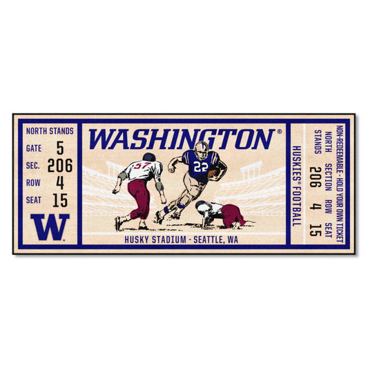 Washington Huskies Ticket Runner Rug - 30in. x 72in.