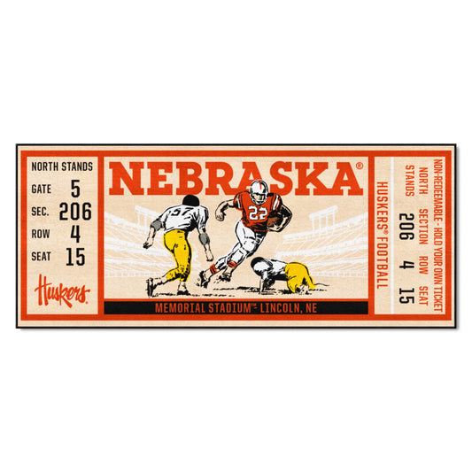 Nebraska Cornhuskers Ticket Runner Rug - 30in. x 72in. - Nebraska