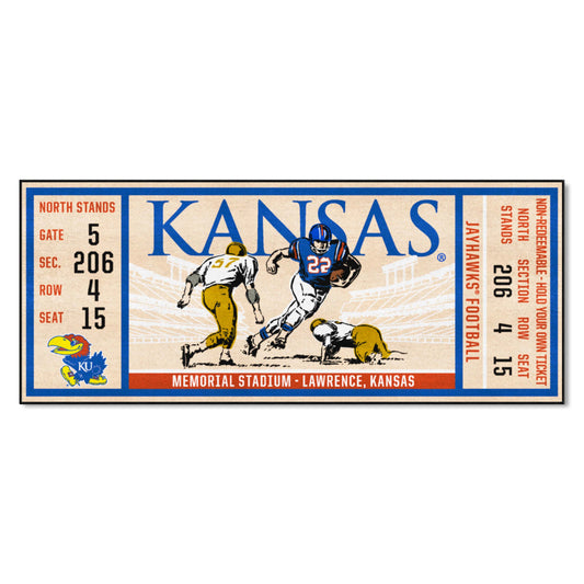 Kansas Jayhawks Ticket Runner Rug - 30in. x 72in.