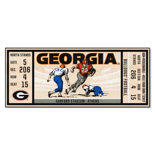 Georgia Bulldogs Ticket Runner Rug - 30in. x 72in.