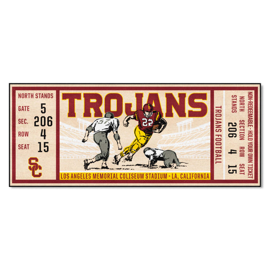 Southern California Trojans Ticket Runner Rug - 30in. x 72in.