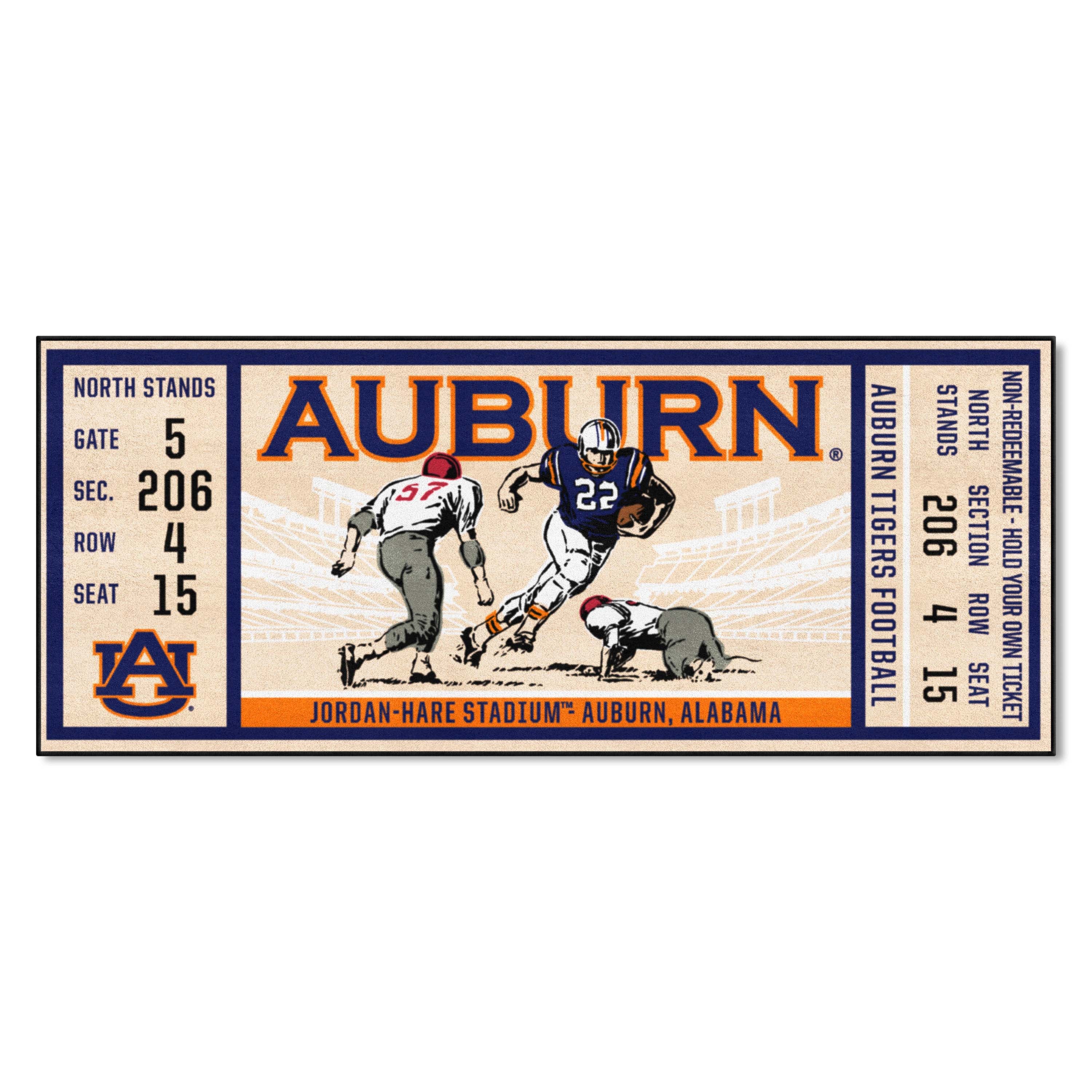 Auburn Tigers Ticket Runner Rug - 30in. x 72in.