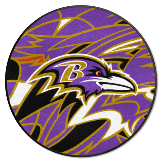 Baltimore Ravens Roundel Rug - 27in. Diameter XFIT Design - Baltimore Ravens